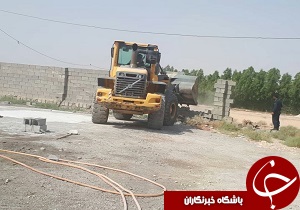 از بین بردن ساخت و ساز‌های غیرمجاز در اراضی کشاورزی رامهرمز